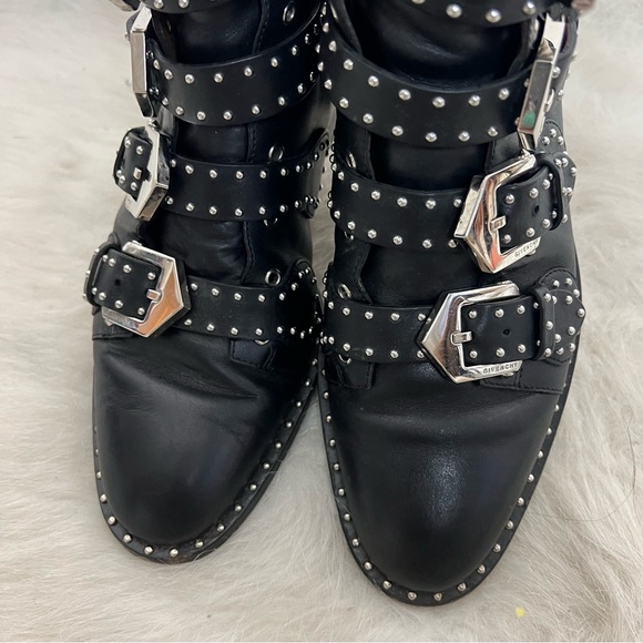 Givenchy Elegant Prue Moto Studded Leather Ankle Boots - Picture 14 of 16